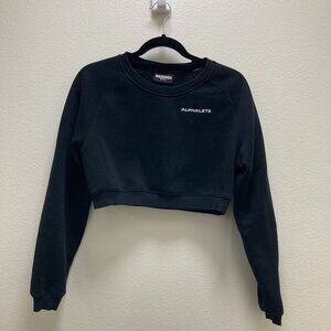 Alphalete black cropped baggy chunky women sweater top size small